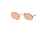 Copper Oval Earring, 8 Raw Copper Oval Stud Earrings (11x8x0.80mm) M02749 A5892