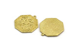 Brass Octagon Charm, Raw Brass Octagon Charm With 1 Loop, Moon Findings, Moon Phases Findings, Star Findings (28x25x1.5mm) N2246