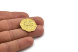 Brass Octagon Charm, Raw Brass Octagon Charm With 1 Loop, Moon Findings, Moon Phases Findings, Star Findings (28x25x1.5mm) N2246