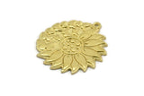 Brass Flower Charm, Raw Brass Flower And Butterfly Charm With 1 Loop, Findings (29.5x27x1.5mm) N2237
