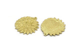 Brass Flower Charm, Raw Brass Flower And Butterfly Charm With 1 Loop, Findings (29.5x27x1.5mm) N2237