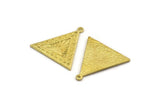 Brass Triangle Charm, 2 Raw Brass Triangle Charms With 1 Loop, Sun Findings, Sun Rising Findings (26x25x1.5mm) N2266