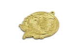 Brass Round Charm, Raw Brass Butterfly Charm With 1 Loop, Leaf Charms, Findings(32x23x1.5mm) N2254