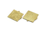Brass Square Charm, Raw Brass Sun And Palm Tree Charm With 1 Loop, Sea Charms, Boat Charms, Findings (26x26x1.5mm) N2231