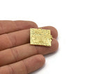Brass Square Charm, Raw Brass Sun And Palm Tree Charm With 1 Loop, Sea Charms, Boat Charms, Findings (26x26x1.5mm) N2231