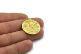 Brass Round Charm, Raw Brass Butterfly Charm With 1 Loop, Leaf Charms, Findings (30x27x1.5mm) N2243