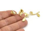 Brass Rose Charm, 6 Raw Brass Flower Charms With 1 Loop, Pendants, Findings (39mm) N1200