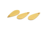 Gold Drop Charm, 8 Gold Plated Brass Drop Charms With 1 Hole, Findings (19x7x0.80mm) D1006
