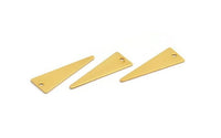 Gold Triangle Charm, 8 Gold Plated Brass Triangle Charms With 1 Hole, Earrings, Findings (25x9x0.60mm) D943
