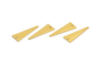 Gold Triangle Charm, 8 Gold Plated Brass Triangle Charms With 1 Hole, Earrings, Findings (25x9x0.60mm) D943