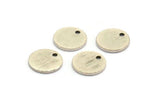 Silver Cabochon Tag, 24 Textured Antique Silver Plated Brass Cabochon Tags With 1 Hole, Stamping Tags (10x1mm) D1377 H0907