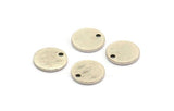 Silver Cabochon Tag, 24 Textured Antique Silver Plated Brass Cabochon Tags With 1 Hole, Stamping Tags (10x1mm) D1377 H0907