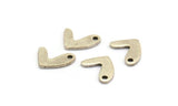 Silver Letter Charm, 25 Antique Silver Plated Brass V Shape Charms With 1 Hole, Findings (11x8x1mm) D1194