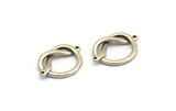 Silver Knot Charm, 6 Antique Silver Plated Brass Knot Connectors With 2 Holes, Findings (20x13x1.5mm) D1311