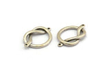 Silver Knot Charm, 6 Antique Silver Plated Brass Knot Connectors With 2 Holes, Findings (20x13x1.5mm) D1311