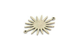 Silver Sunny Connector, 4 Antique Silver Plated Brass Sunny Connectors With 2 Loops (26.5x22x0.9mm) E039 H1073