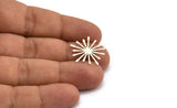 Silver Snowflake Charm, 12 Antique Silver Plated Brass Snowflake Charms, Findings (21x0.30mm) D1664