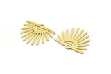 Brass Sun Charm, 6 Raw Brass Sun Shaped Charms With 1 Loop, Charm Pendants, Findings (27x30x1mm) A5698