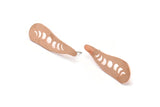 Copper Irregular Earring, 4 Raw Copper Moon Phases Stud Earrings (43x14x0.80mm) M03307 A5888