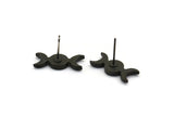 Black Moon Earring, 2 Oxidized Black Brass Crescent Moon Stud Earrings - Pad Size 6mm (19x8mm) N1269 H0983