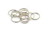 Silver Wire Ring, 12 Antique Silver Plated Brass Adjustable Thinny Ring Blanks For Wire Wrapped Rings, Findings (18mm) Brs 498 A0362