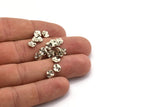 Silver Round Charm, 50 Antique Silver Plated Brass Wavy Round Charms With 1 Hole, Findings (6x1mm) D1147