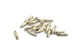 Silver Textured Connector, 24 Antique Silver Plated Brass Textured Connectors With 2 Holes (11x2.4mm) BS 2216