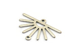 Silver Sun Charm, 12 Antique Silver Plated Brass Sun Charms With 2 Loops (25x17x0.70mm) M01393