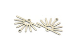 Silver Sun Charm, 12 Antique Silver Plated Brass Sun Charms With 2 Loops (25x17x0.70mm) M01393