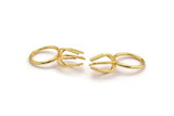 Gold Ring Blank, Gold Plated Brass 6 Claw Ring Blanks For Natural Stones N0045