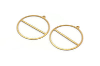 Gold Circle Charm, 6 Gold Plated Brass Textured Circle Charm Earrings With 1 Loop, Findings (41x38x0,50mm) D0721 H1575