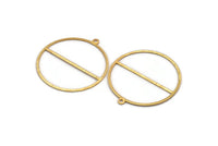 Gold Circle Charm, 6 Gold Plated Brass Textured Circle Charm Earrings With 1 Loop, Findings (41x38x0,50mm) D0721 H1575