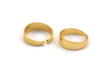 Gold Smooth Ring, 2 Gold Plated Brass Adjustable Smooth Rings, Ring Settings (21x7mm) A2570