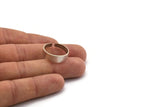 Silver Smooth Ring, 4 Antique Silver Plated Brass Adjustable Smooth Rings, Ring Settings (21x7mm) A2570