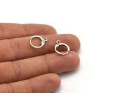 Silver Leverback Earring, 12 Antique Silver Plated Brass Leverback Earring Findings (12mm) D1277