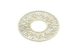 Silver Circle Charm, 4 Antique Silver Plated Brass Circle Charms, Findings (40x0.40mm) D1418