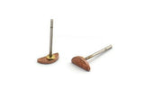 Copper Semi Circle Earring, 12 Tiny Raw Copper Half Moon Stud Earring (6x2.5x0.70mm) M01416