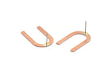 Copper U Shaped Earring, 8 Raw Copper U Shaped Stamping Stud Earrings, Earring Findings (26x17x0.80mm) M02087