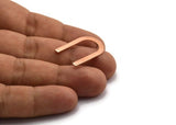 Copper U Shaped Earring, 8 Raw Copper U Shaped Stamping Stud Earrings, Earring Findings (26x17x0.80mm) M02087