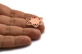 Copper Flower Earring, 2 Raw Copper Flower Stud Earrings (28x25x0.80mm) M02774 A5927