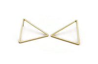 Gold Triangle Earring, 4 Gold Plated Brass Triangle Stud Earrings (37x32x1mm) D1299 A2171