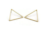 Gold Triangle Earring, 4 Gold Plated Brass Triangle Stud Earrings (37x32x1mm) D1299 A2171