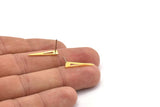 Brass Triangle Earring, 12 Raw Brass Tiny Triangle Stud Earrings (20x4x0.80mm) M02471