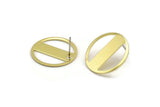 Brass Round Earring, 4 Raw Brass Round Stud Earrings (22x0.80mm) M02663