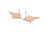 Copper North Star Earring, 6 Raw Copper Pole Star Stud Earrings (20x15x0.80mm) M02794