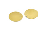 Brass Stamping Tag, 4 Raw Brass Round Charms With 1 Hole (26x0.60mm) A6032