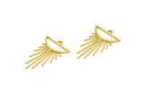 Brass Sun Charm, 24 Raw Brass Sun Shaped Charms With 1 Loop, Charm Pendants, Findings (26x16x0.60mm) A6155