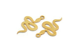 Gold Snake Charm, 10 Gold Plated Brass Snake Shaped Charms With 1 Loop, Pendants, Findings (19x11x0.60mm) A4090