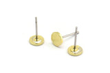 Brass Round Earring, 12 Textured Raw Brass Round Earring Studs (5.5x0.80mm) M01813
