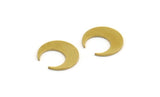 Brass Moon Blank, 50 Raw Brass Crescent Moon Blanks Without Holes (14x5x0.80mm) D1296